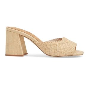 mélange raffia slide sandal jeffrey campbell